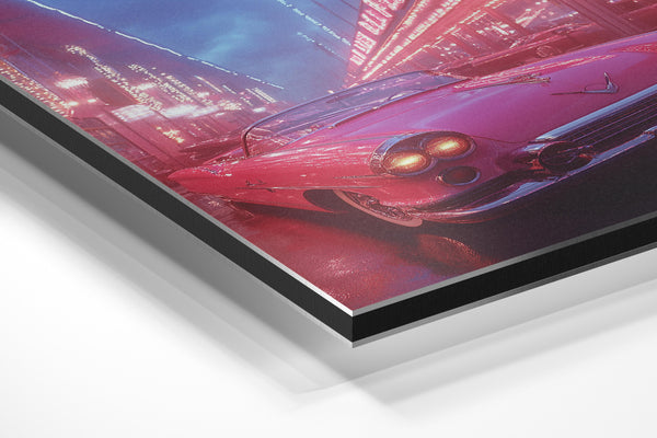 Neon Pink Vintage Car