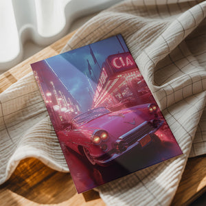 Neon Pink Vintage Car