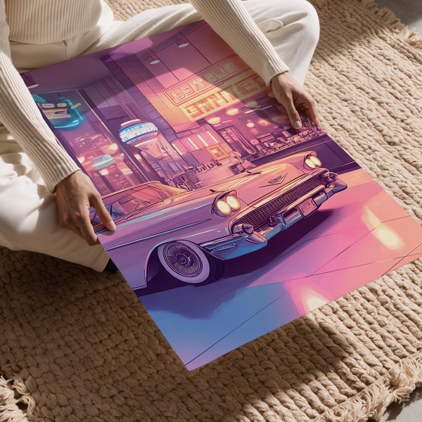 Retro Diner Car Scene