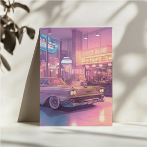 Retro Diner Car Scene