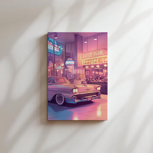 Retro Diner Car Scene