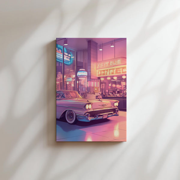 Retro Diner Car Scene