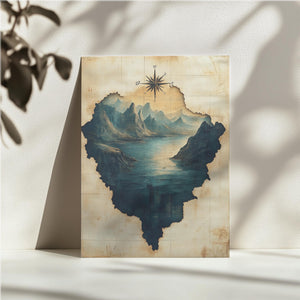 Vintage Map Hidden Lakes