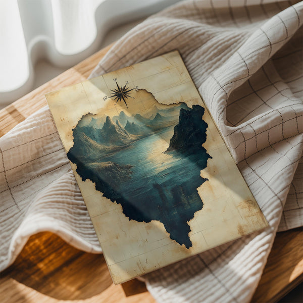 Vintage Map Hidden Lakes