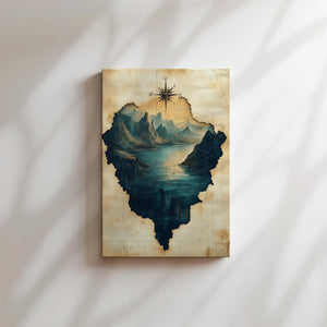 Vintage Map Hidden Lakes