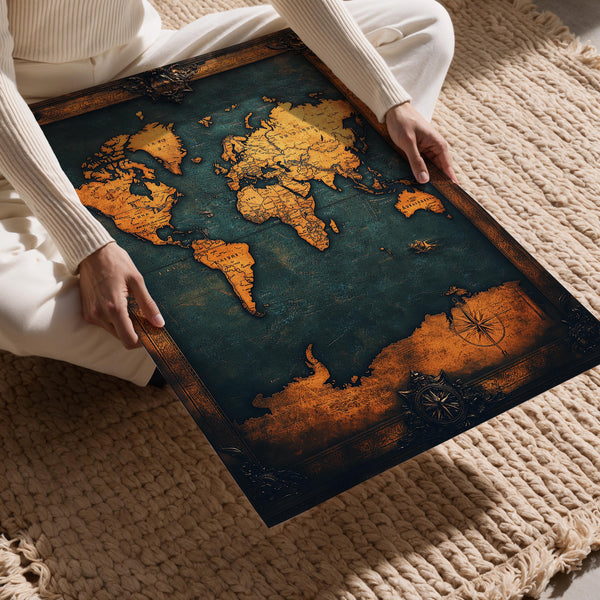 World Map Regal Frame