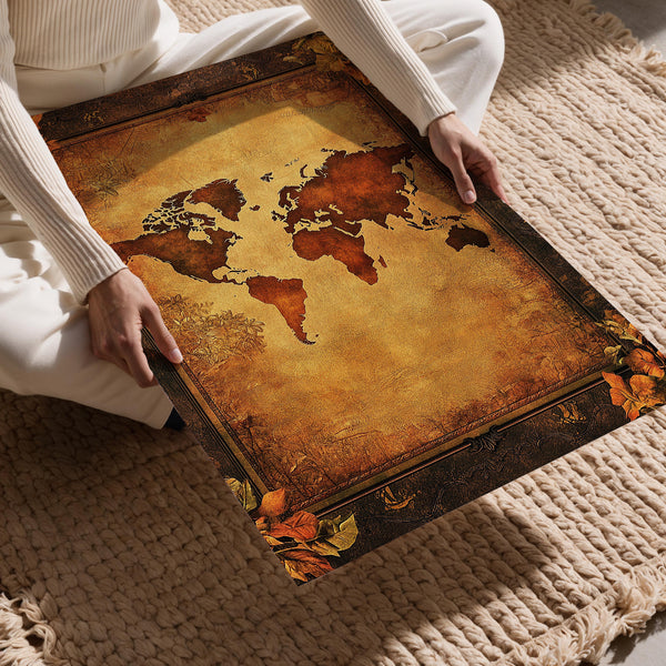 Sepia World Map Vintage