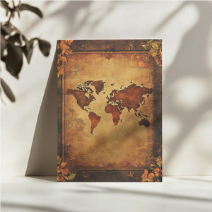 Sepia World Map Vintage