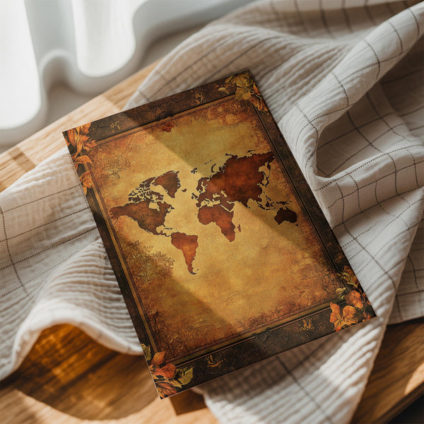 Sepia World Map Vintage