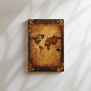 Sepia World Map Vintage