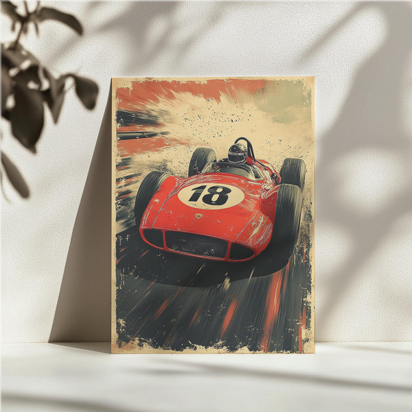 Red Classic Racing Car