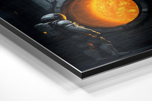 Astronaut Gazing at Sun Portal