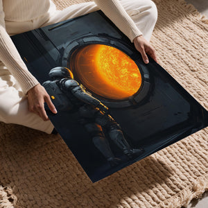 Astronaut Gazing at Sun Portal