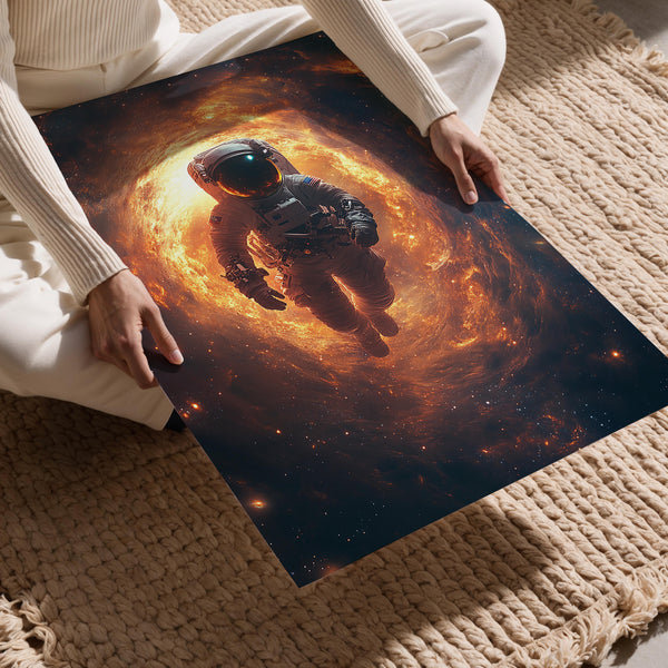 Astronaut in Fiery Vortex