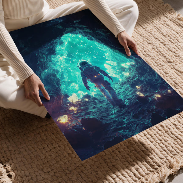 Astronaut in Crystal Cavern