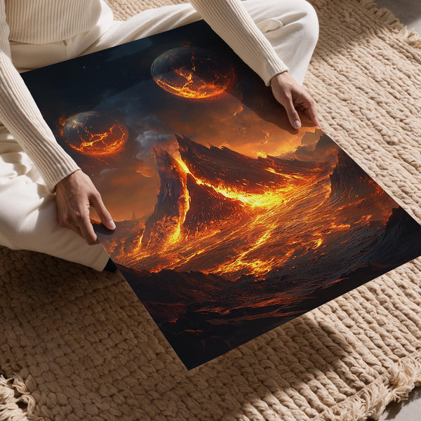 Volcanic World with Twin Moons