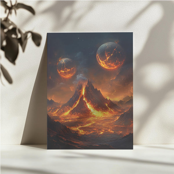 Volcanic World with Twin Moons