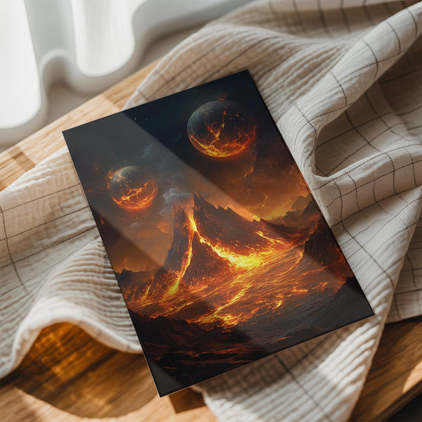 Volcanic World with Twin Moons