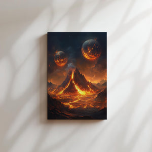 Volcanic World with Twin Moons