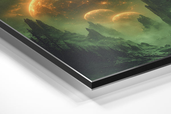 Mystical Green Planet Landscape