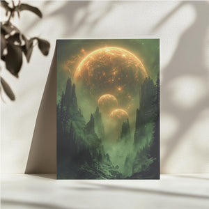 Mystical Green Planet Landscape