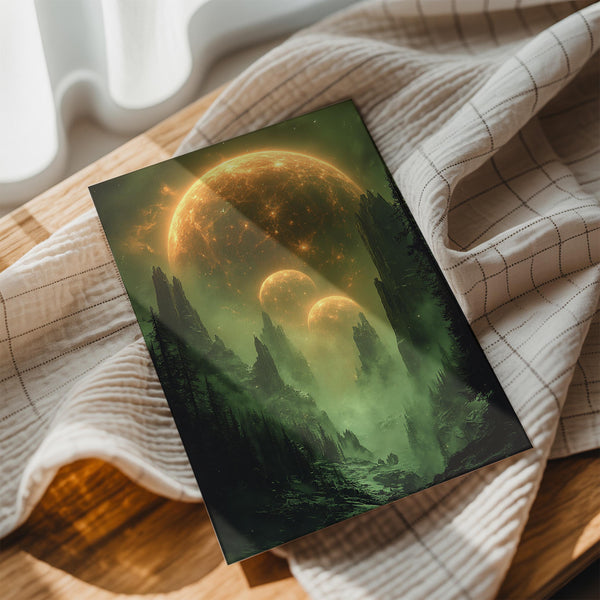 Mystical Green Planet Landscape