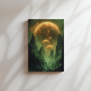 Mystical Green Planet Landscape