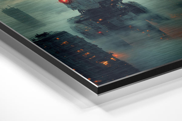 Giant Robot in Foggy City