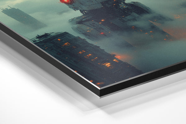 Giant Robot in Foggy City