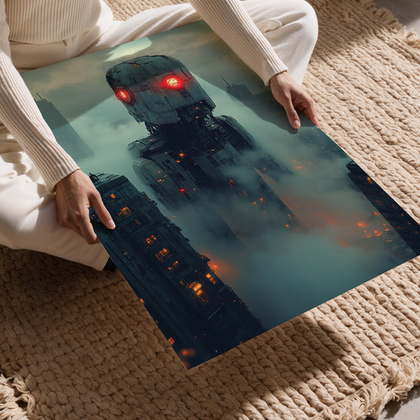 Giant Robot in Foggy City