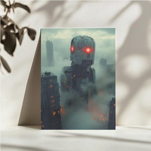 Giant Robot in Foggy City