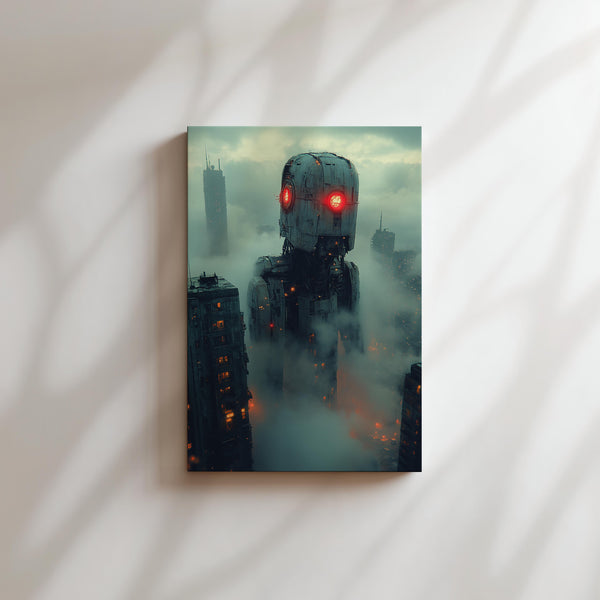 Giant Robot in Foggy City