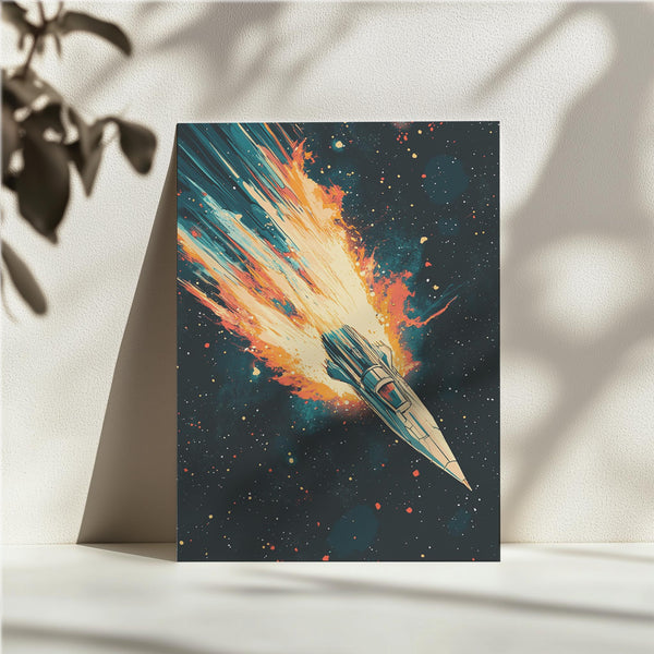 Stylized Spacecraft Burning