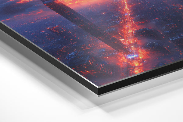 Solar Cityscape at Sunset