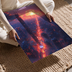 Solar Cityscape at Sunset