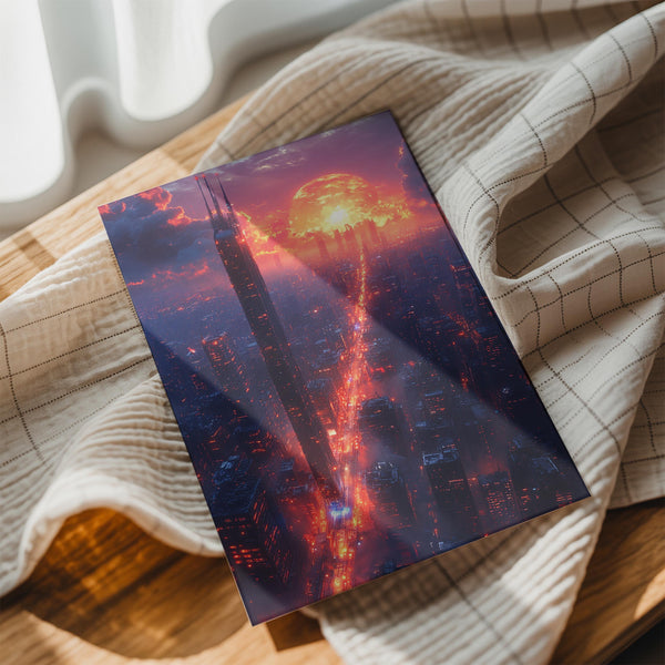 Solar Cityscape at Sunset