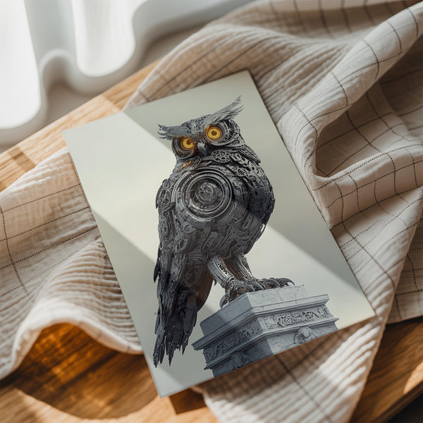 Mechanical Owl Statue