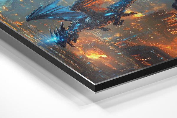 Futuristic Cityscape Dragon