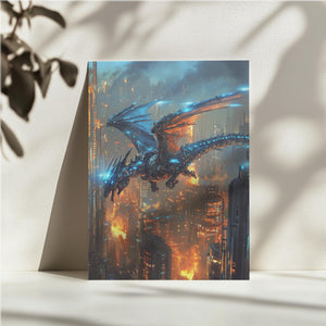 Futuristic Cityscape Dragon