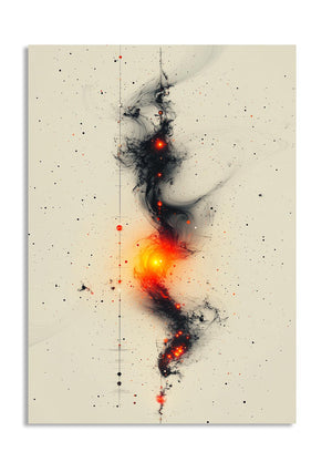 Artistic representation of a galaxy with swirling patterns and bright colors on a textured background, as a premium aluminum metal print from GoMetalPrint.
