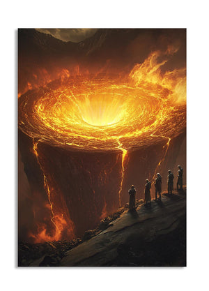 Majestic spiral galaxy with a group of people observing it on a rocky outcrop, as a premium aluminum metal print from GoMetalPrint.
