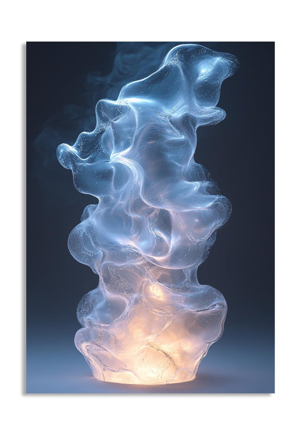 Abstract smoke or fog sculpture on a dark background, as a premium aluminum metal print from GoMetalPrint.
