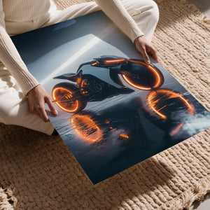 Electric Motorcycle in Fog