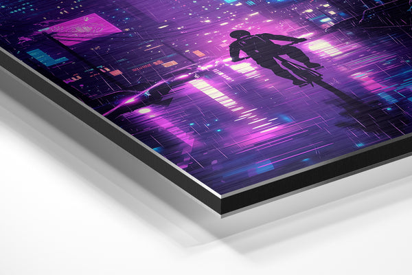 Neon Cyclist in Rain