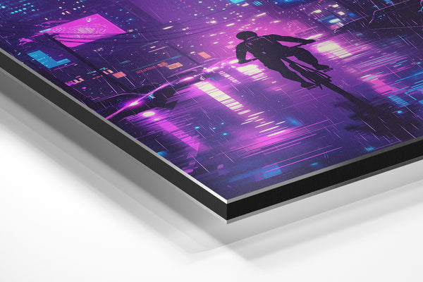 Neon Cyclist in Rain