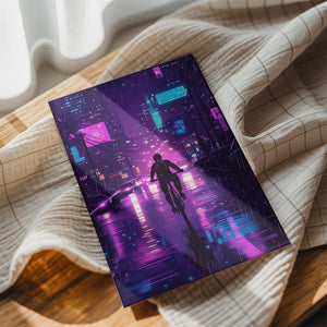 Neon Cyclist in Rain