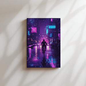 Neon Cyclist in Rain