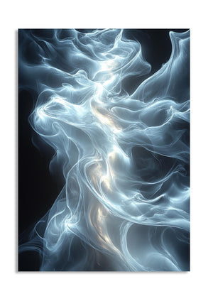 Abstract artwork of swirling light patterns on a dark background, as a premium aluminum metal print from GoMetalPrint.
