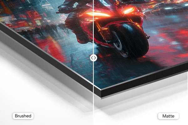 Motorcycle in Rainy Urban Scene