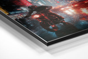 Motorcycle in Neon Street